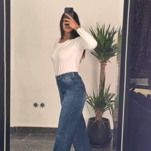 شلوار جین نیم بگ زنانه